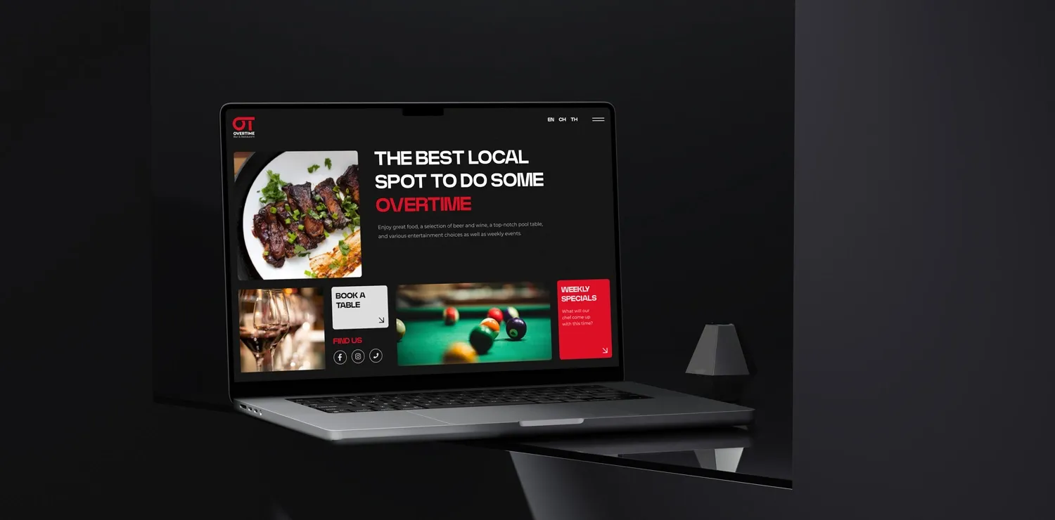 Website for bar and restaurant