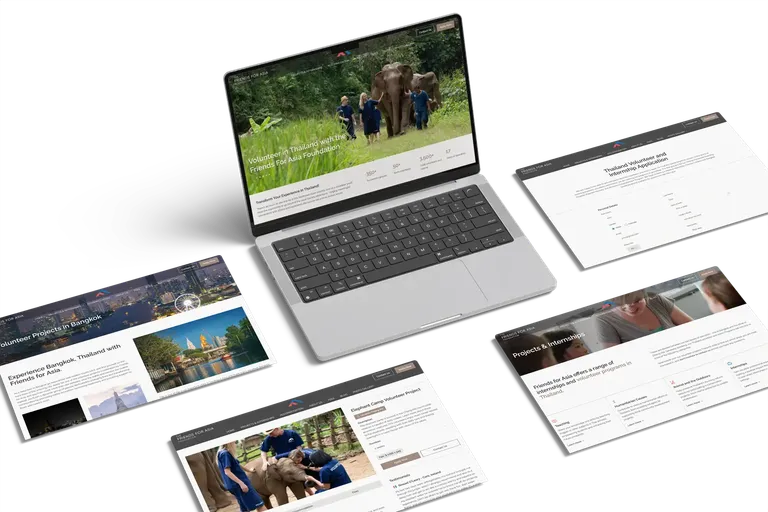 Web design rebranding for Volunteer Thailand.