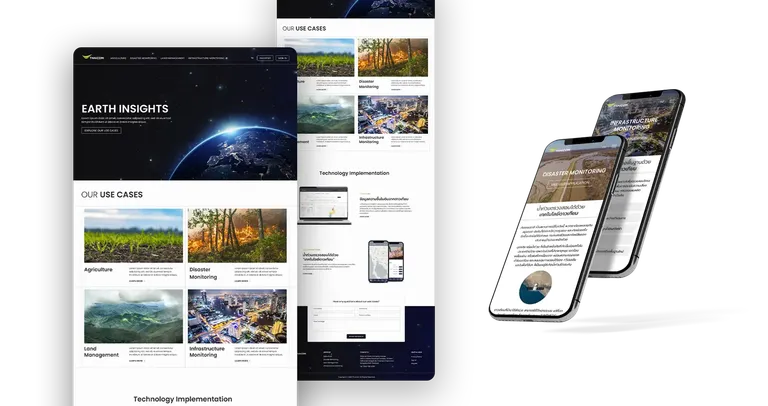 Corporate website design mockup